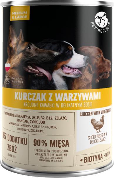 Pet Republic PIES puszka KURCZAK WARZYWA sos /8 1250g VAT019233 (5904316130329) barība suņiem