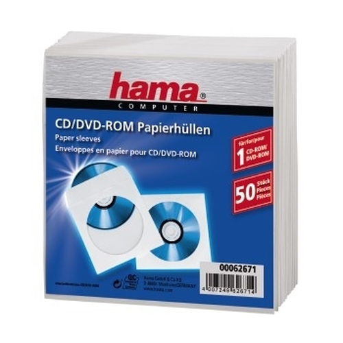 Hama CD-ROM 50 Papierhullen white