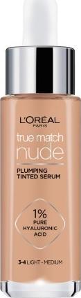 L'Oreal Paris L'OREAL_True Match Serum Nude Plumping Tinted Serum serum w podkladzie 3-4 Light Medium 30ml 3600523989911 (3600523989911) tonālais krēms