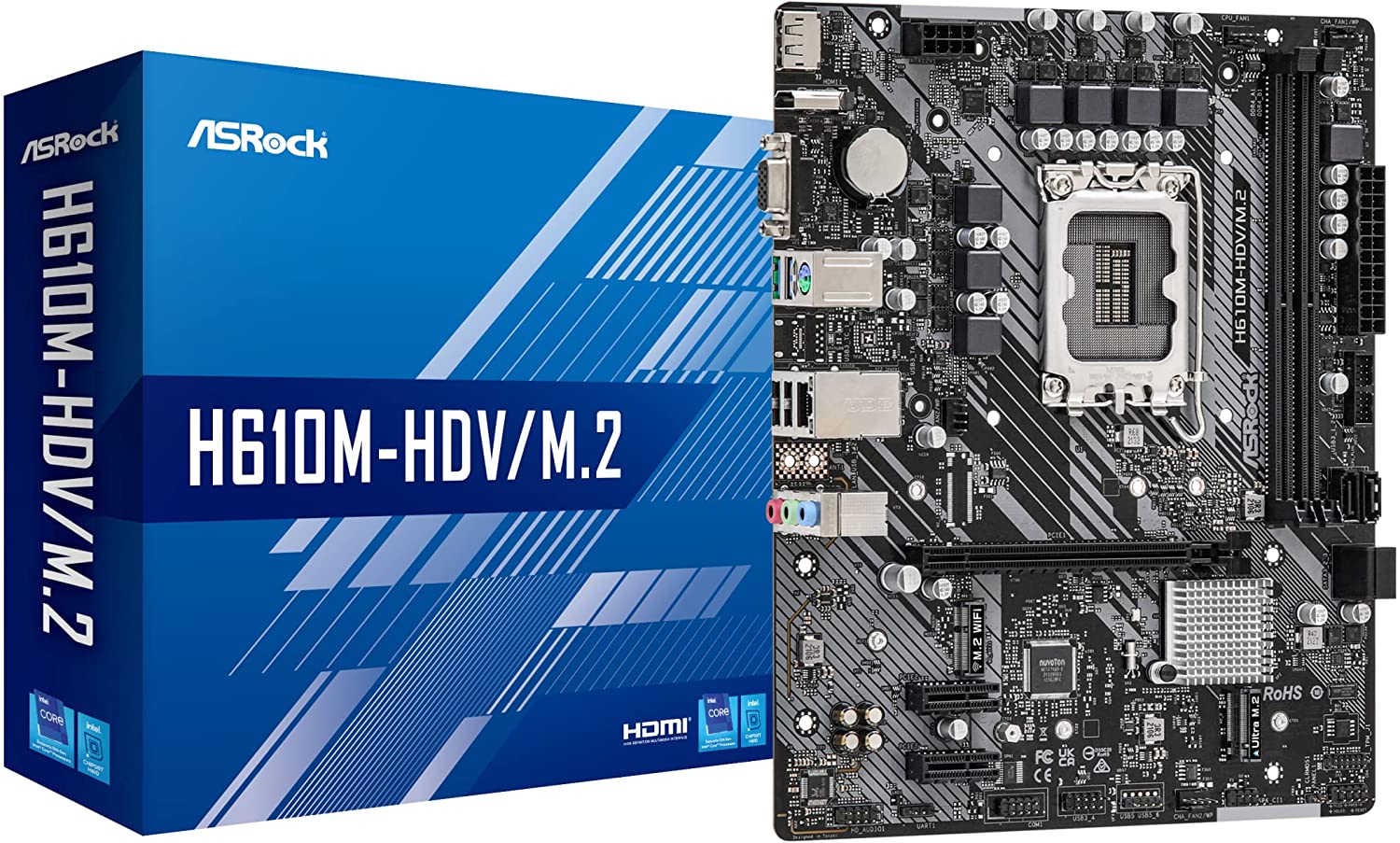 ASRock H610M-HDV/M.2 - motherboard - micro ATX - LGA1700 Socket - H610 pamatplate, mātesplate