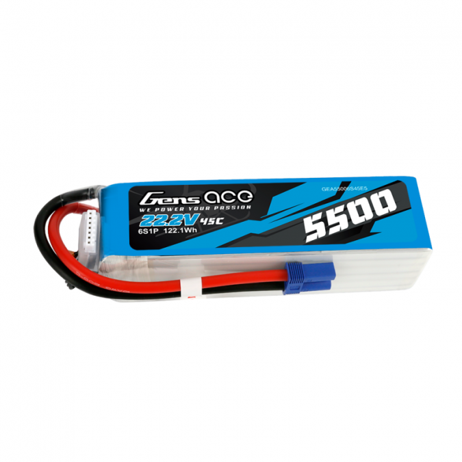 5500mAh 22.2V 45C Gens Ace EC5