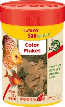 Sera San Nature 100 ml, platki - pokarm wybarwiajacy premium SE-32241 (4001942452878) zivju barība