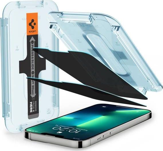 Spigen Tempered Glass GLAS.tR ez Fit Apple iPhone 13/13 Pro Privacy [2 PACK] aizsardzība ekrānam mobilajiem telefoniem