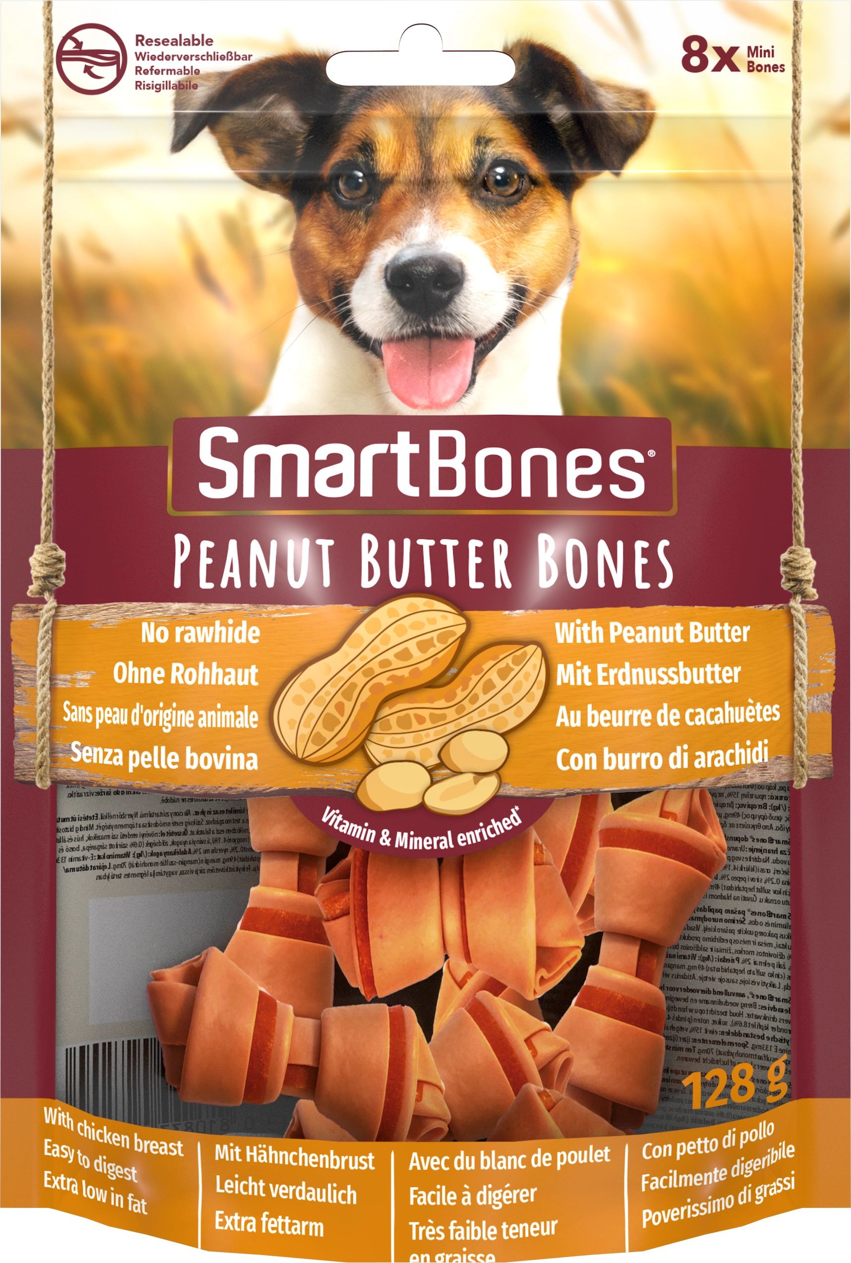 Smart Bones Smart Bones Peanut Butter mini 8 szt. 027200 (0810833027200)