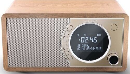 Sharp DR-450(BR) Digital Radio, FM/DAB/DAB+, Bluetooth 4.2, Alarm function, Brown radio, radiopulksteņi