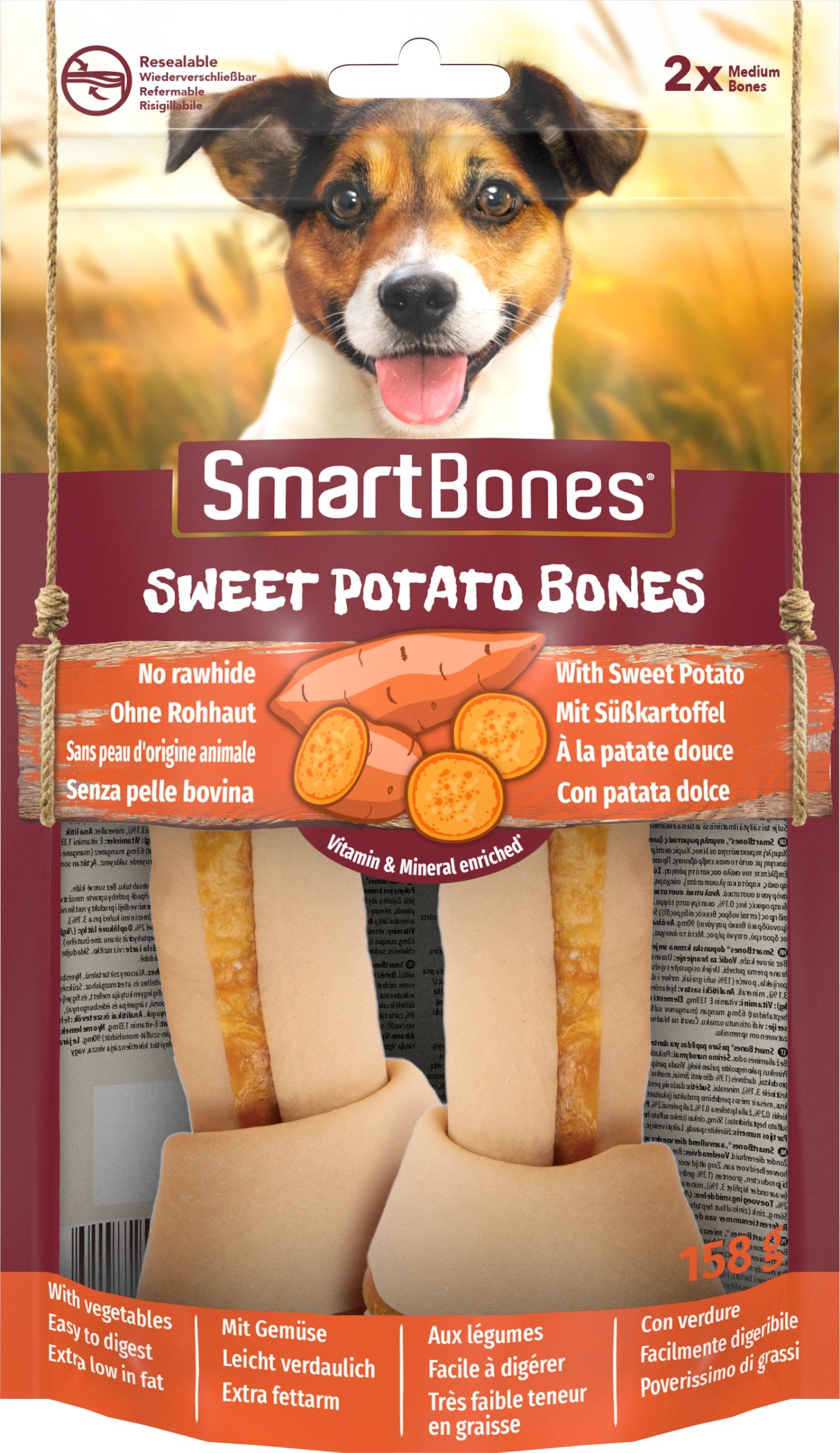 SmartBones Sweet Potato Bones Medium 2szt. [T027415] 11123 (0810833027415)