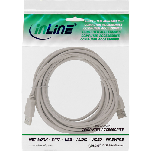 InLine 34303H 0.3m USB A USB A Male Beige USB Cable (34303H) kabelis, vads