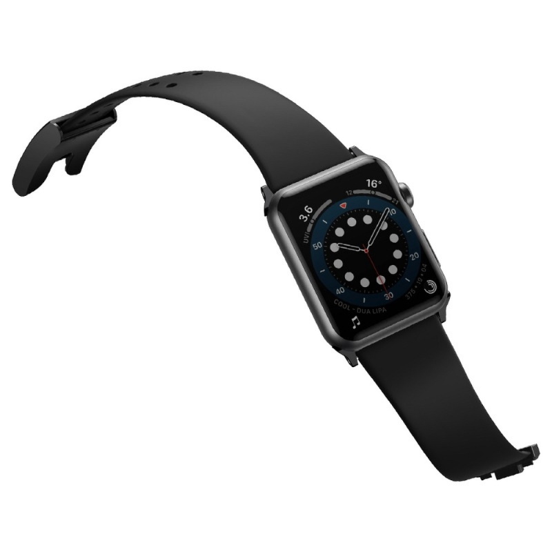 Baseus Elpojoša Gudrās fiksācijas silikona siksniņa-aproce Apple Watch 3 4 / 5 / 6 / SE series 38/40mm Melna Viedais pulkstenis, smartwatch