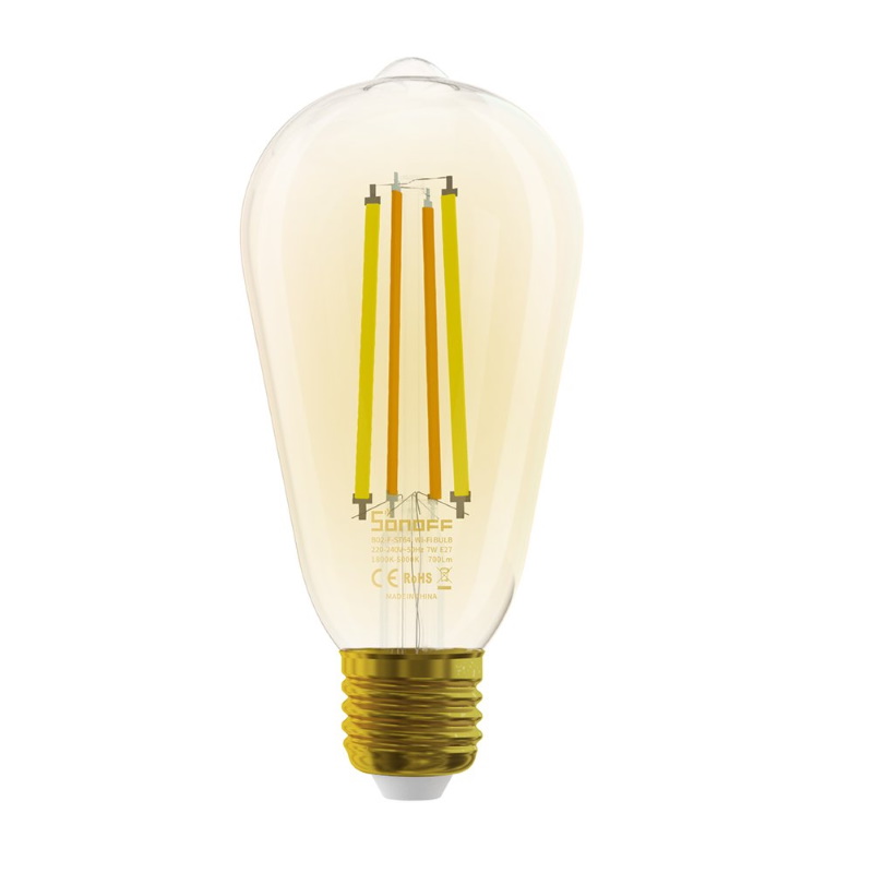 Sonoff B02-F-ST64 Gudrās Mājas LED Fillament Retro Spuldze (E27) Wi-Fi 700lm 7 W (=60 W) 1800-5000K