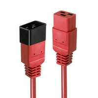 Lindy 1m IEC C19 to C20 Extension, red 4002888301237 Barošanas kabelis