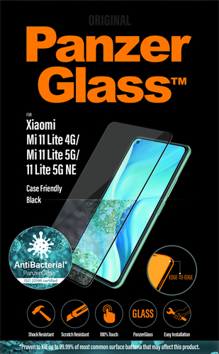 PanzerGlass Xiaomi Mi 11 Lite antybakteryjne czarny do etui aizsardzība ekrānam mobilajiem telefoniem