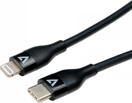 Kabel USB V7 USB-C - Lightning 1 m Czarny (JAB-7209192) JAB-7209192 (0662919111927) USB kabelis