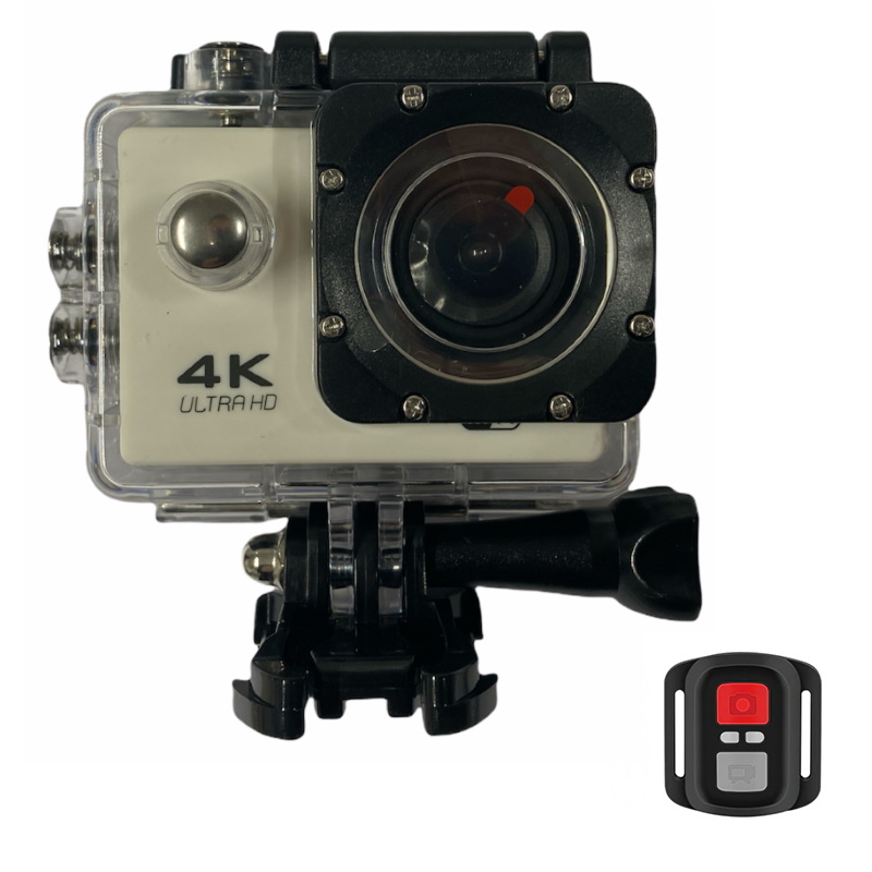 Riff SPK-1 Ultra HD 4K 16Mpix Wi-Fi Sporta Kamera ar 2'' LCD Pulti & 8x Fiksācijas komplektu Balta sporta kamera