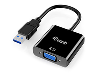 Equip Adapter USB3.0-> VGA HD15      1920x1080/60Hz 0.15m sw adapteris