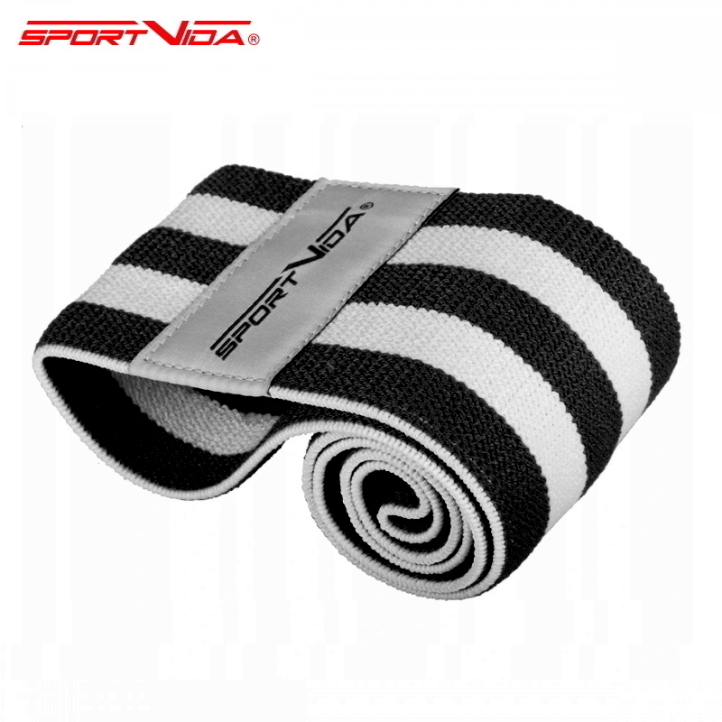 SportVida Fitness & Crossfit Hip Band Rubber for develop buttock & lower muscle 40*7,6cm Black Sporta aksesuāri