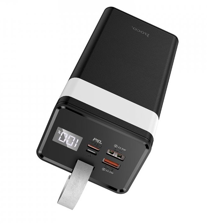 Hoco J86 Powermaster barošanas bloks 40000mAh / 22,5W / Quick Charge 3.0 melns Powerbank, mobilā uzlādes iekārta