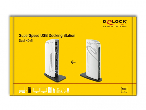 DeLOCK USB 3.2 DS HDMI / FHD / USB3.2 / LAN / Au aksesuārs datorkorpusiem