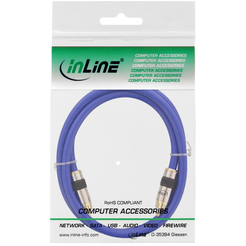 InLine 89803P 3m RCA RCA Blau Composite-Video-Kabel (89803P) adapteris