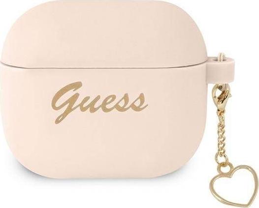 Guess Etui ochronne Silicone Charm Collection do AirPods 3 GUA3LSCHSP rozowe GUE1577PNK (3666339039028)