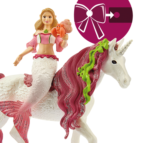 Schleich Farm Life Mermaid Feya on underwater unicorn 70593 bērnu rotaļlieta