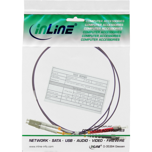  InLine Patchcord swiatlowodowy  LC/ST 50/125µm OM4 10m (88510P) tīkla kabelis