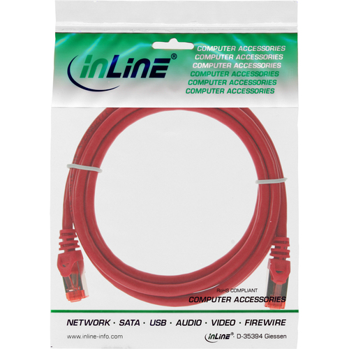 InLine Patchcord S/FTP, PiMF, Cat.6, PVC,  Red 30m (76430R) tīkla kabelis