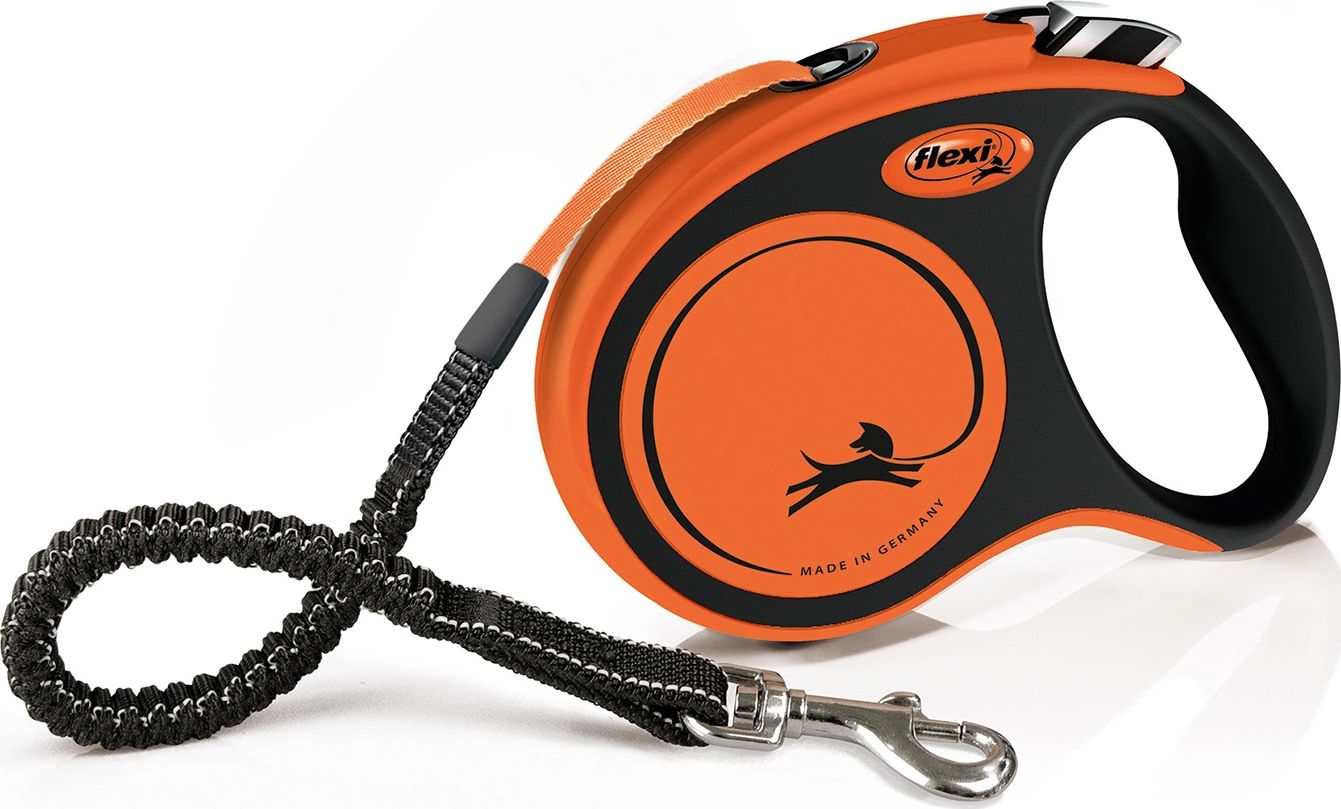 Flexi Retractable leash Xtreme M tape 5 m orange color up to 35kg aksesuārs suņiem