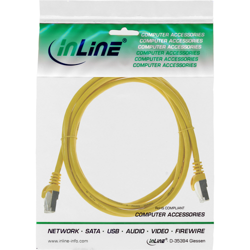 InLine Patchcord F/UTP,  Cat.5e, zolty 0.3m (71533Y) tīkla kabelis