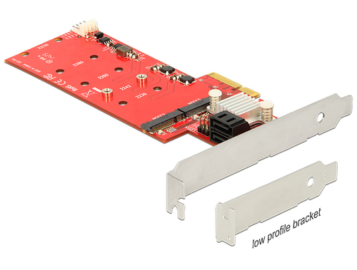 Kontroler Delock Karta PCIe, 2x M.2 NGFF+, 2x SATA Raid (89379) karte