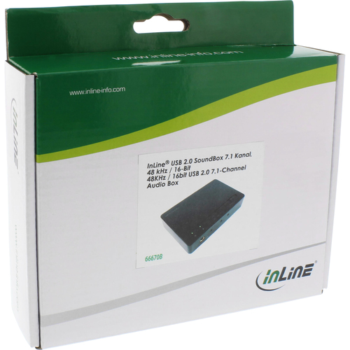 Karta dzwiekowa InLine InLine SoundBox 7.1 USB 48KHz / 16-bit - karta muzyczna z dzwiekiem przestrzennym - 66670B skaņas karte