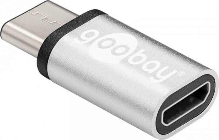 Adapter USB Goobay USB-C - microUSB Srebrny  (56636) 56636 (4040849566363)