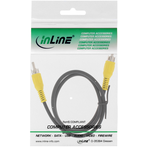 InLine 89937C 1m RCA RCA black Composite-Video-Kabel (89937C) adapteris