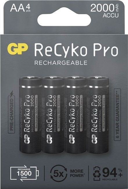 1x4 GP ReCyko Pro NiMH Battery AA/Mignon 2000mAh Pro Baterija