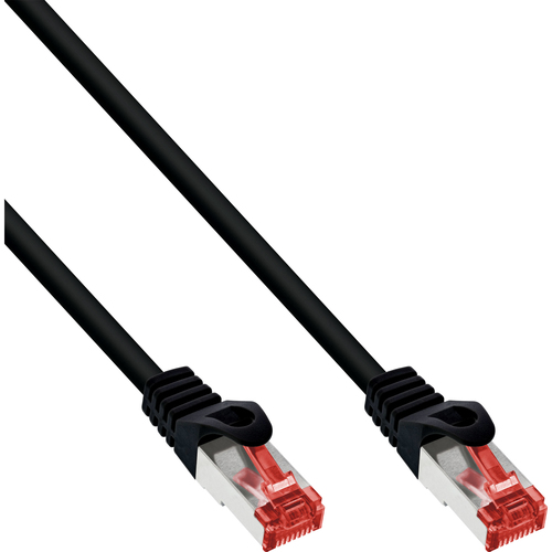 InLine Patch Kabel Sieciowy S/FTP PiMF Cat.6 PVC copper black 0.5m - 76450S tīkla kabelis