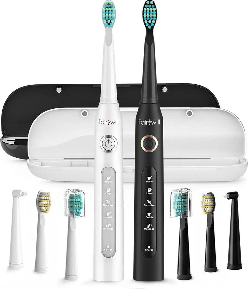 FAIRYWILL SONIC TOOTHBRUSH FW-507 BLACK&WHITE mutes higiēnai