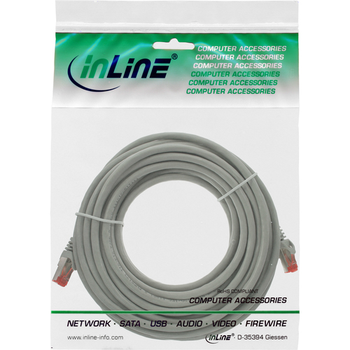 InLine Patchcord S/FTP, PiMF, Cat.6, 250MHz, halogen free,  Grey 5m (76905) tīkla kabelis