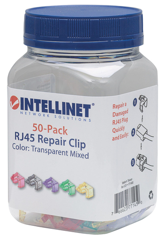 Intellinet Repair clip for RJ45 modular plug, mixed colors, 50 pack tīkla kabelis