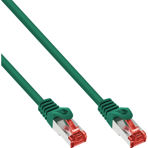 InLine Patchcord S/FTP, PiMF, Cat.6, 250MHz, halogen free,  green 10m (76900G) tīkla kabelis