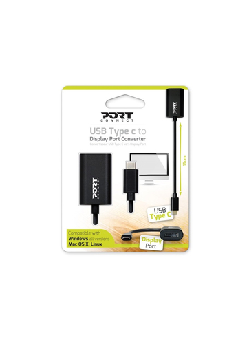 Port Designs 900127 cable interface/gender adapter USB Type-C Display Port Black adapteris