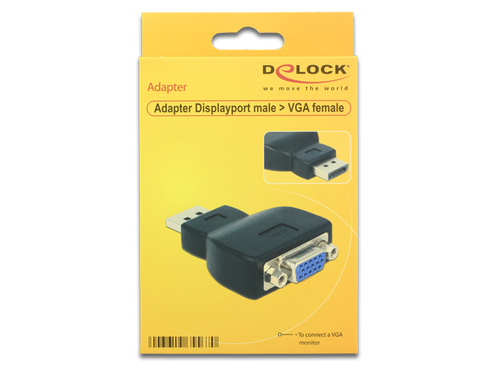 Delock Adapter Displayport 1.1 male > VGA female black karte