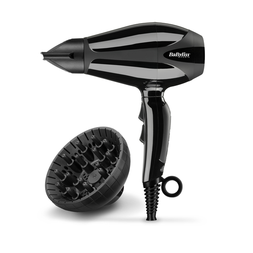 BABYLISS Hair Dryer 6715DE 2400 W, Number of temperature settings 3, Ionic function, Diffuser nozzle, Black Matu fēns
