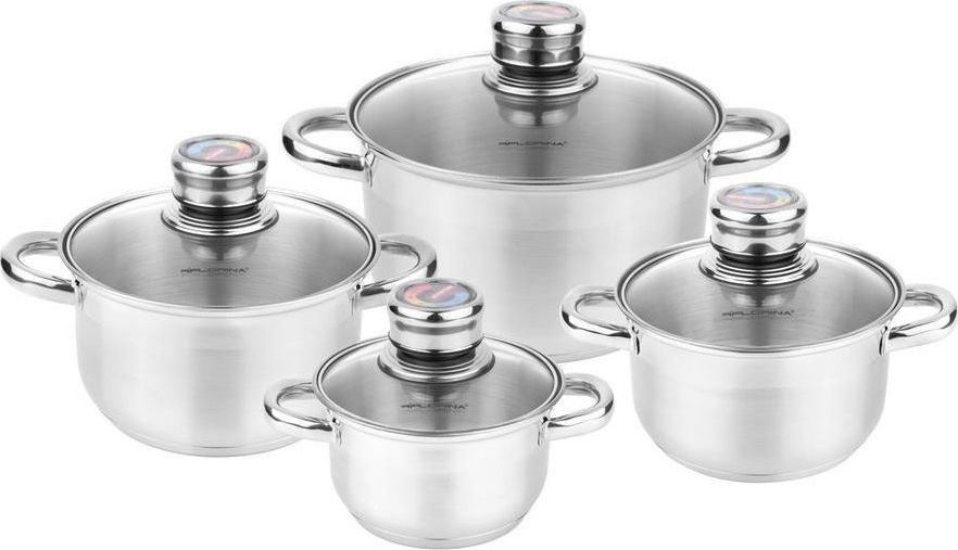 Florina A set of stainless steel pots Florina with a thermometer Pablo 8 elements Pannas un katli