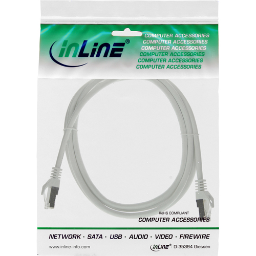 InLine Patchcord SF/UTP Cat.5e,  White 0.25m (72522W) tīkla kabelis