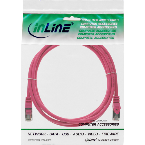 InLine Patchcord SF/UTP, Cat.5e, rozowy 20m (72520M) tīkla kabelis