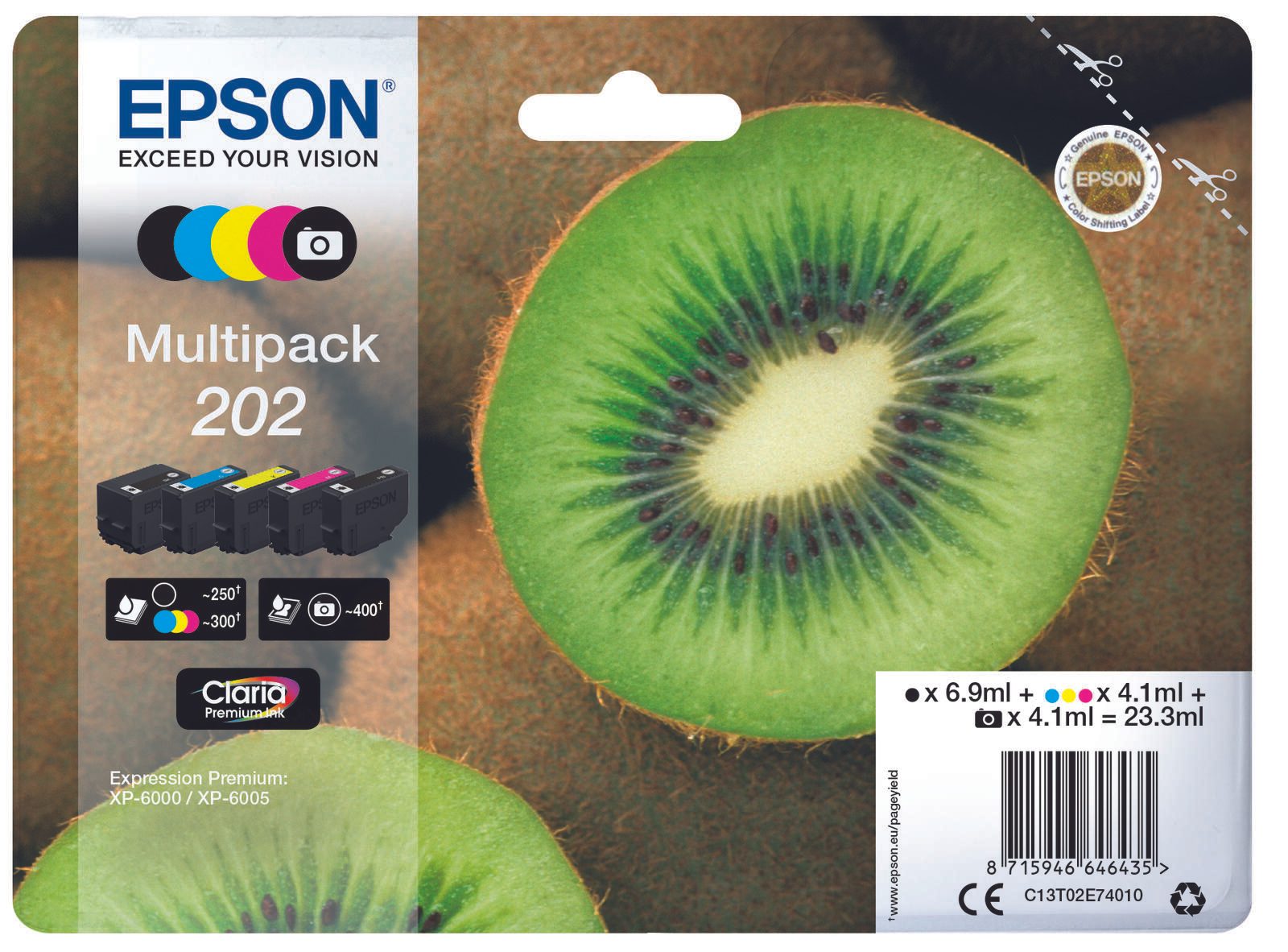 Epson Multipack Claria Premium T 202 BK/PB/C/M/Y         T 02E7 kārtridžs