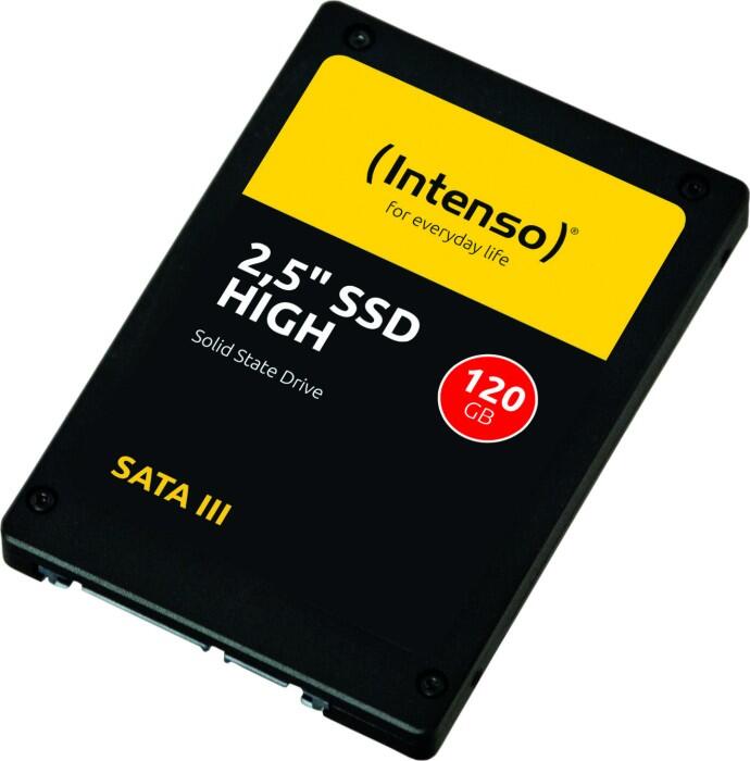 Intenso 120GB SATA3 High 2.5"", 520/500MBs, Shock resistant, Low power SSD disks
