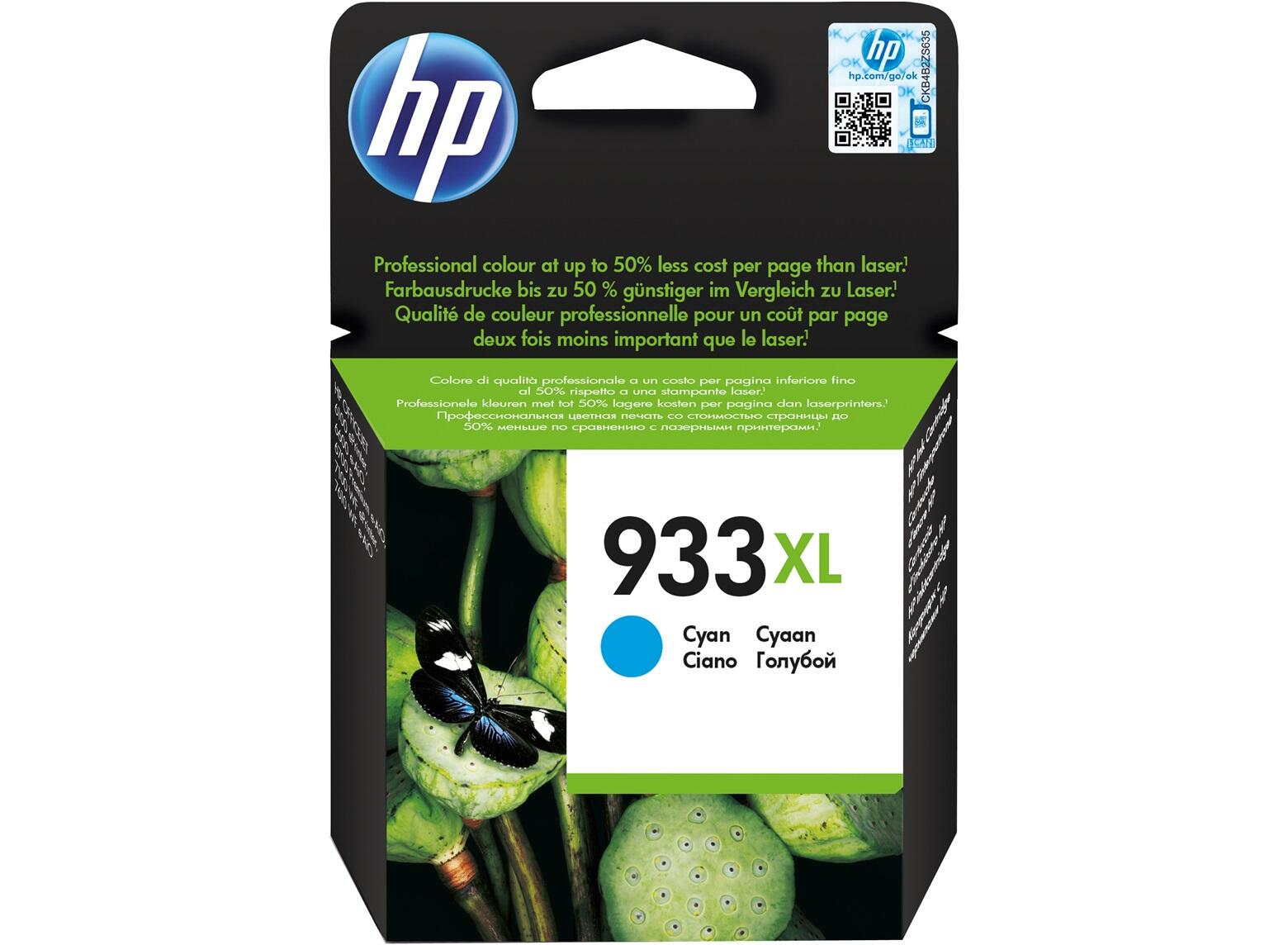 HP Original 933XL cartridge cyan 825 pages 8,5ml (CN054AE) kārtridžs