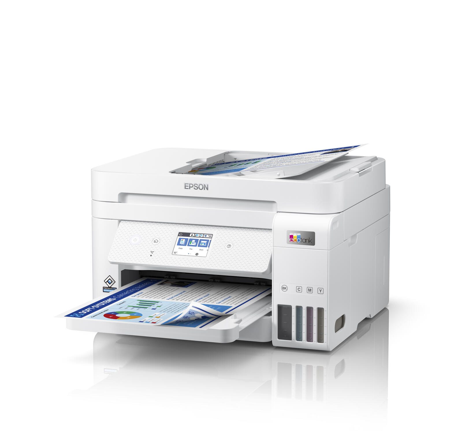 Epson EcoTank ET-4856 Tintenstrahl-Multifunktionsdrucker (A4, 4in1,  Drucker, Scanner, Kopierer, Fax, Tintentanksystem) printeris