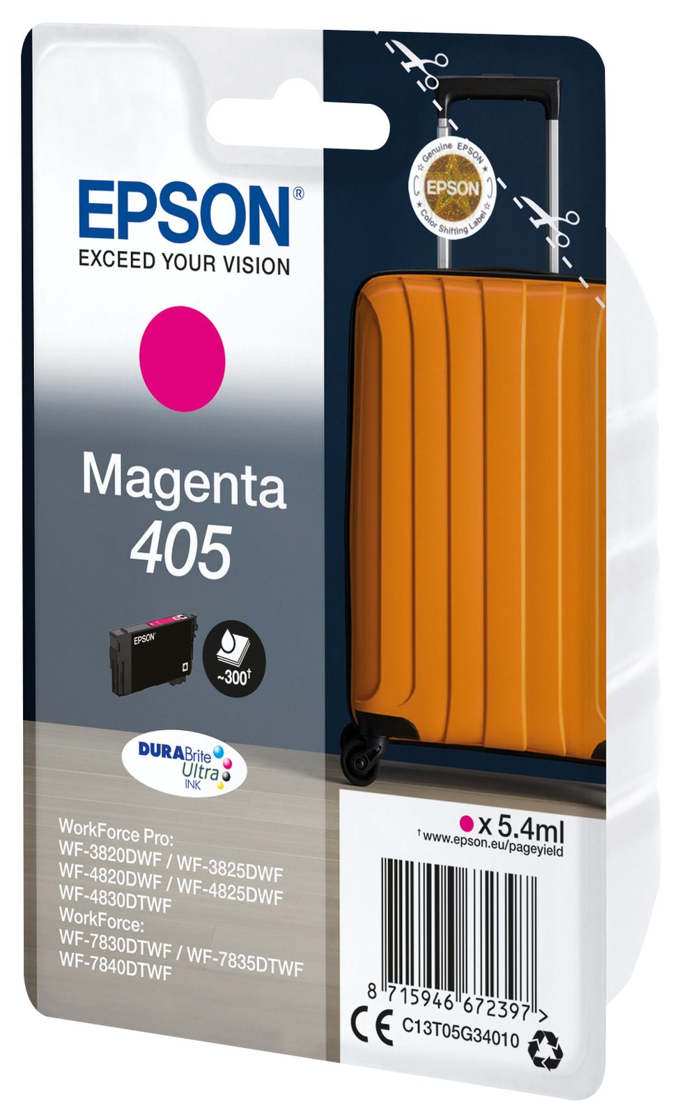 EPSON Singlepack Magenta 405 DURABrite kārtridžs