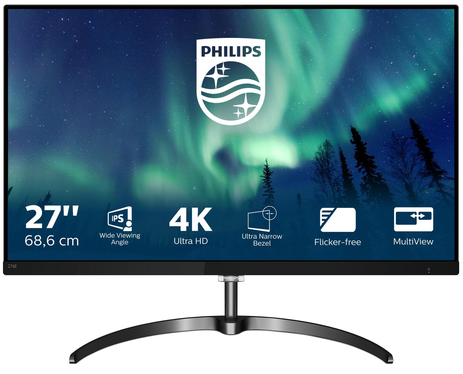 Philips 276E8VJSB 27 , IPS, 4K UHD, 3840 x 2160 pixels, 16:9, 5 ms, 350 cd/m², Black monitors